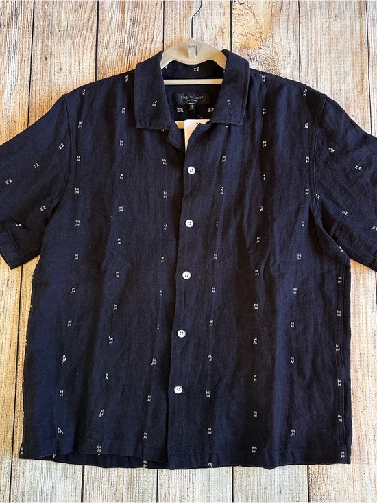 rag & bone Other - NWT Rag & Bone Avery Embroidered Linen Camp Shirt Black M $268